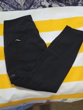 Athleta Black High-Rise Hiking Leggings with Branded Waistband